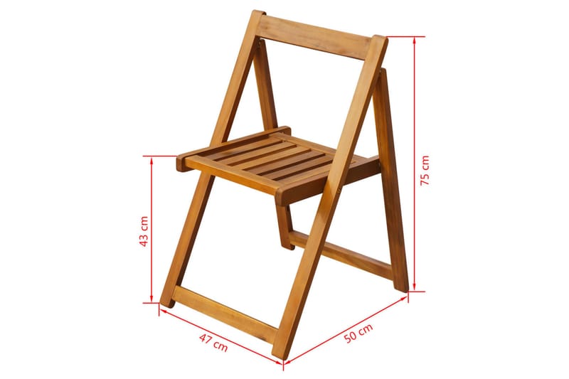 Klappstoler 2 stk heltre akasie - Brun - Posisjonsstoler