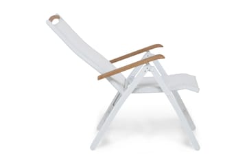 Las Vegas Regulerbar Stol Utendørs - Hvit/Teak - Hagemøbler & utemiljø - Stoler & Lenestoler - Posisjonsstoler