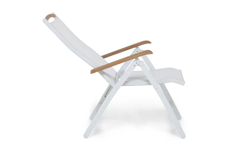Las Vegas Regulerbar Stol Utendørs - Hvit/Teak - Hagemøbler & utemiljø - Stoler & Lenestoler - Posisjonsstoler
