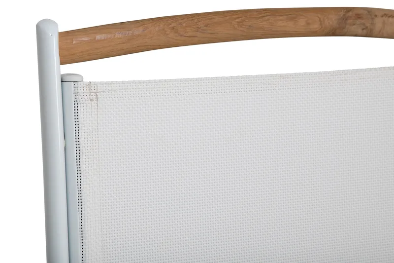 Las Vegas Regulerbar Stol Utendørs - Hvit/Teak - Hagemøbler & utemiljø - Stoler & Lenestoler - Posisjonsstoler