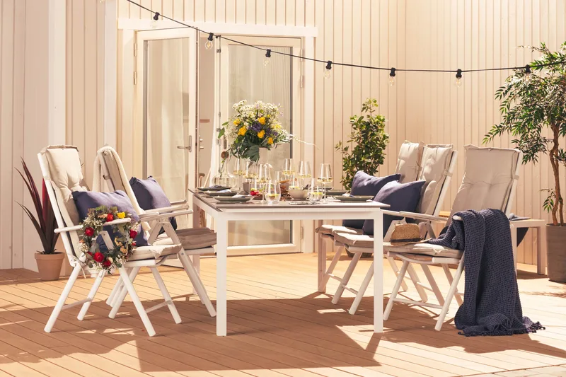 Maggie Regulerbar Stol Utendørs - Hvit/Grå - Hagemøbler & utemiljø - Stoler & Lenestoler - Posisjonsstoler