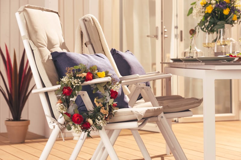 Maggie posisjonsstol utendørs - Hvit/grå - Hagemøbler & utemiljø - Stoler & Lenestoler - Posisjonsstoler