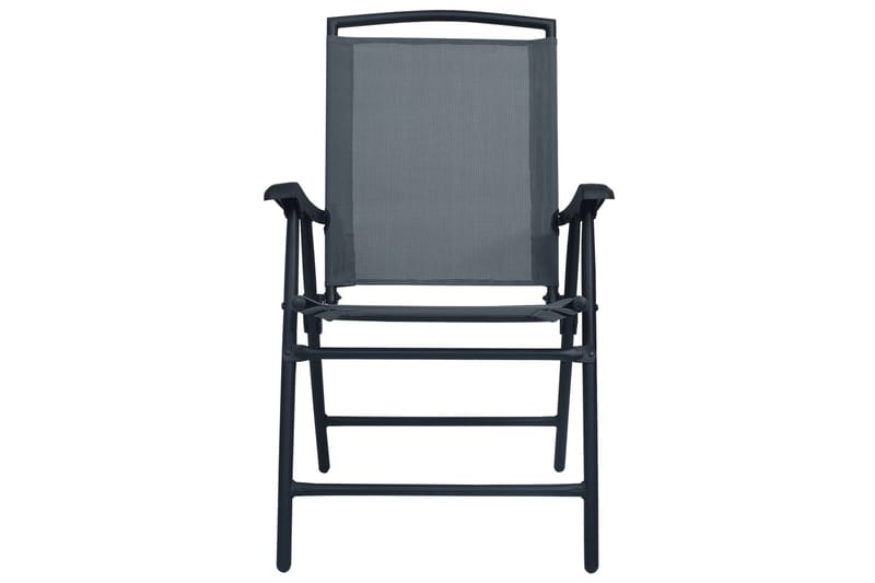 Sammenleggbare hagestoler 2 stk texilene grå - Grå - Posisjonsstoler