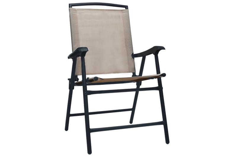 Sammenleggbare hagestoler 2 stk texilene gråbrun - Brun - Posisjonsstoler