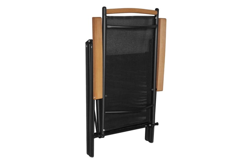 Sammenleggbare hagestoler 4 stk aluminium og textilene svart - Posisjonsstoler