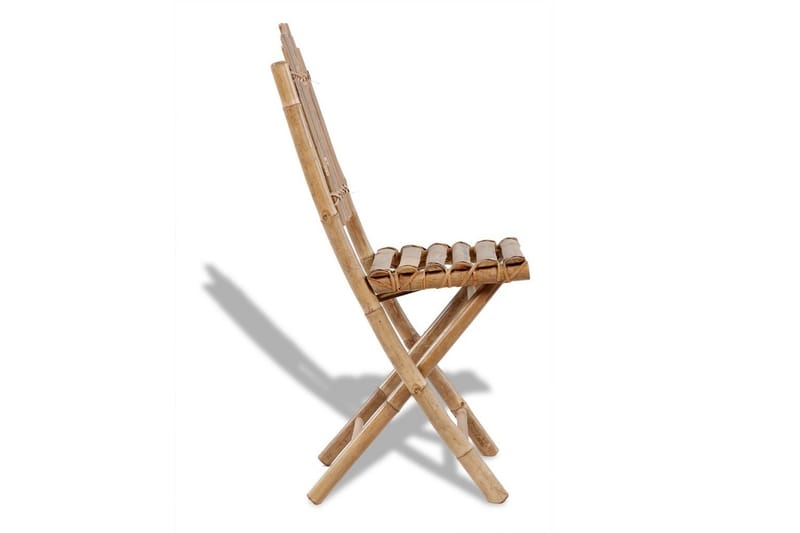 Sammenleggbare utestoler bambus 4 stk - Brun - Posisjonsstoler