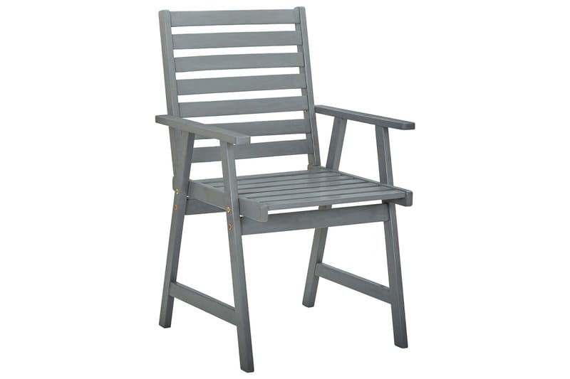Utendørs spisestoler 2 stk grå heltre akasie - Grå - Posisjonsstoler