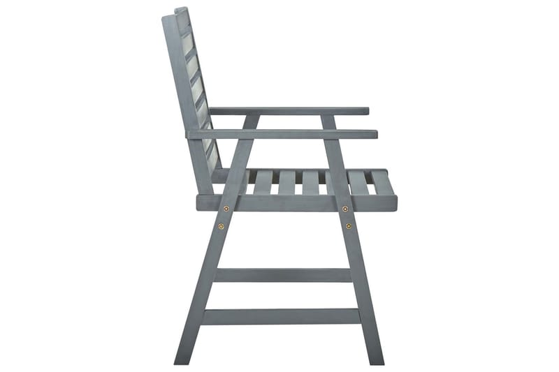 Utendørs spisestoler 3 stk grå heltre akasie - Grå - Posisjonsstoler
