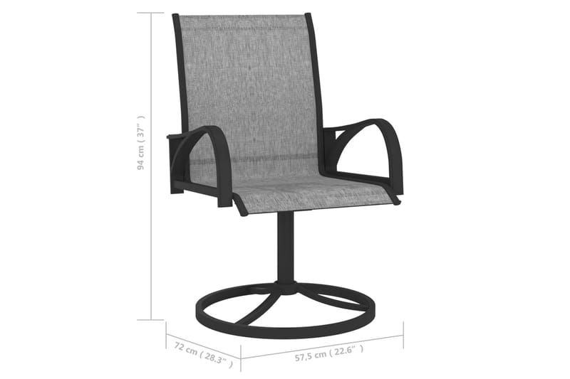 Utendørs svingstoler 2 stk textilene og stål grå - Grå - Posisjonsstoler