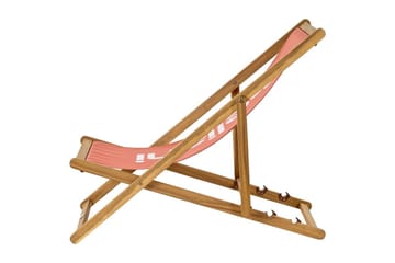 Sammenleggbar dekkstol Anzio - Rødt, lyst tre - Hagemøbler & utemiljø - Stoler & Lenestoler - Solstoler