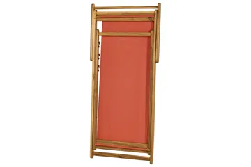 Sammenleggbar dekkstol Anzio - Rødt, lyst tre - Hagemøbler & utemiljø - Stoler & Lenestoler - Solstoler