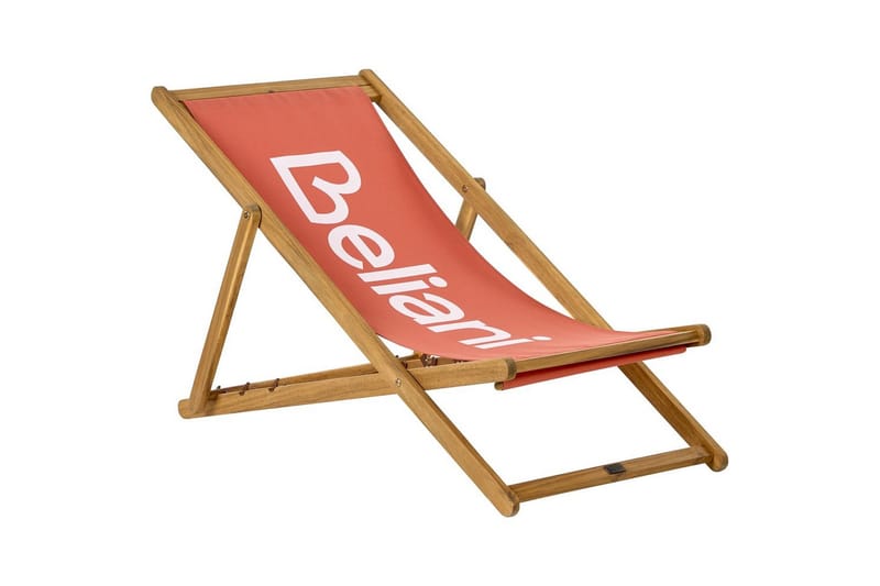 Sammenleggbar dekkstol Anzio - Rødt, lyst tre - Hagemøbler & utemiljø - Stoler & Lenestoler - Solstoler