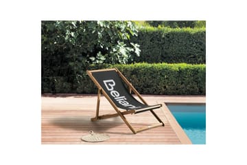 Sammenleggbar dekkstol Anzio - Svart, lyst tre - Hagemøbler & utemiljø - Stoler & Lenestoler - Solstoler