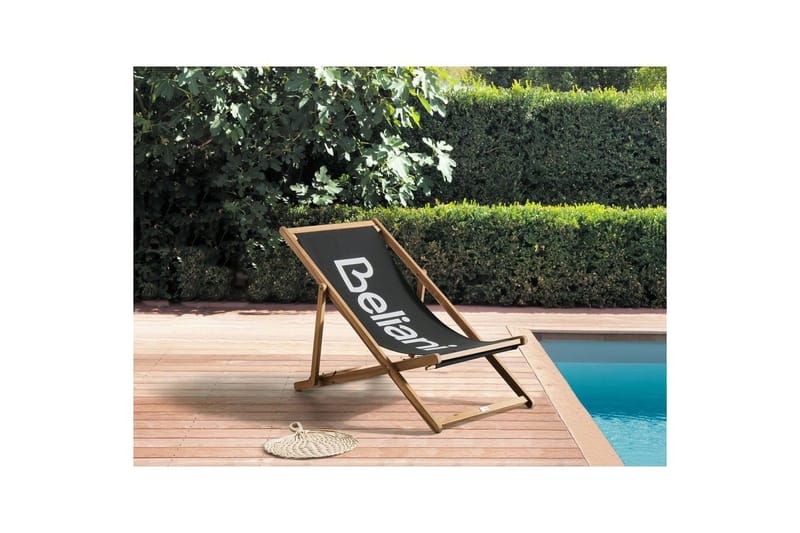 Sammenleggbar dekkstol Anzio - Svart, lyst tre - Hagemøbler & utemiljø - Stoler & Lenestoler - Solstoler