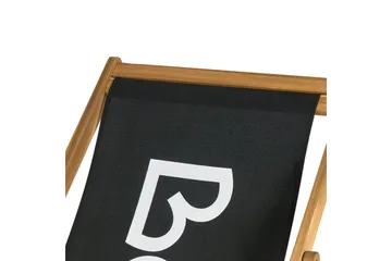 Sammenleggbar dekkstol Anzio - Svart, lyst tre - Hagemøbler & utemiljø - Stoler & Lenestoler - Solstoler