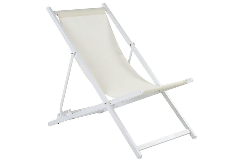 Sammenleggbar dekkstol Locri II - Beige, hvit - Hagemøbler & utemiljø - Stoler & Lenestoler - Solstoler
