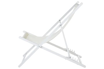 Sammenleggbar dekkstol Locri II - Beige, hvit - Hagemøbler & utemiljø - Stoler & Lenestoler - Solstoler