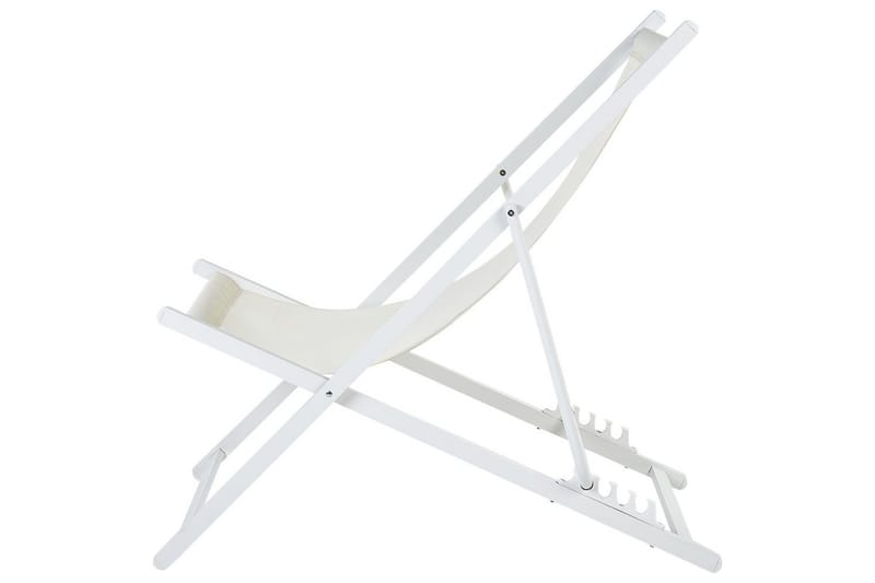 Sammenleggbar dekkstol Locri II - Beige, hvit - Hagemøbler & utemiljø - Stoler & Lenestoler - Solstoler