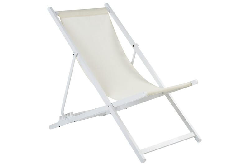 Sammenleggbar dekkstol Locri II - Beige, hvit - Hagemøbler & utemiljø - Stoler & Lenestoler - Solstoler