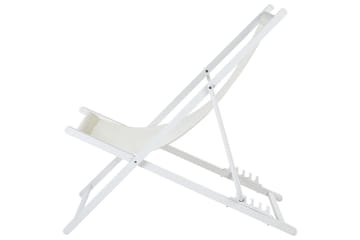 Sammenleggbar dekkstol Locri II - Beige, hvit - Hagemøbler & utemiljø - Stoler & Lenestoler - Solstoler