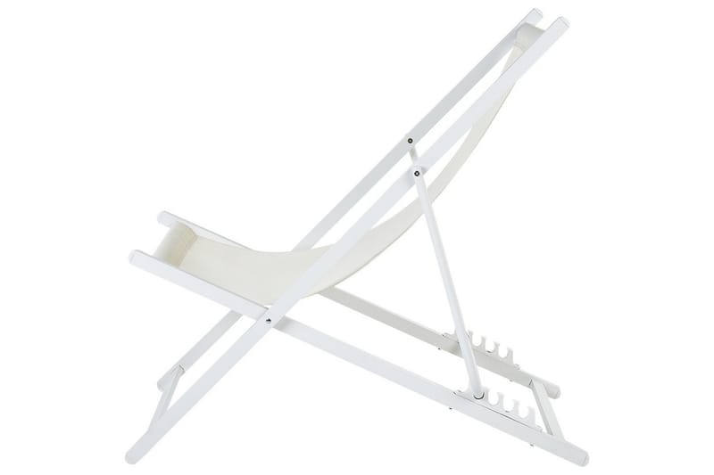 Sammenleggbar dekkstol Locri II - Beige, hvit - Hagemøbler & utemiljø - Stoler & Lenestoler - Solstoler