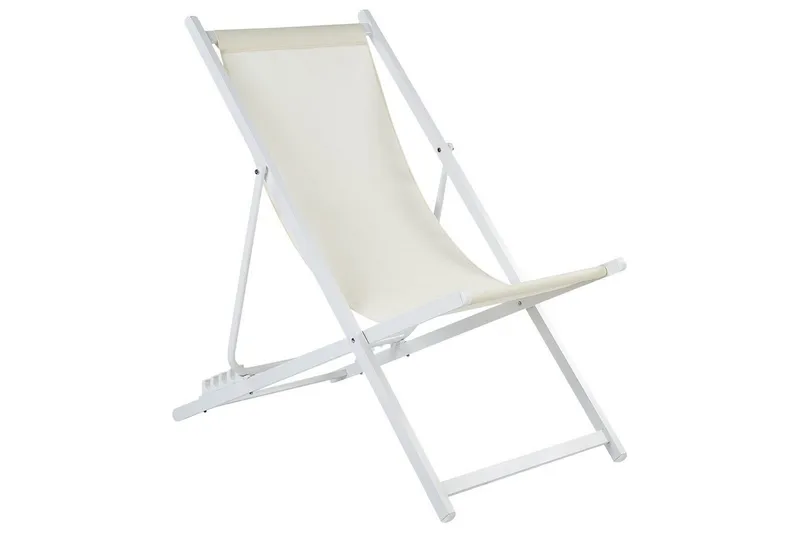 Sammenleggbar dekkstol Locri II, Beige, hvit