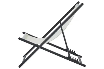 Sammenleggbar dekkstol Locri II - Beige, svart - Hagemøbler & utemiljø - Stoler & Lenestoler - Solstoler