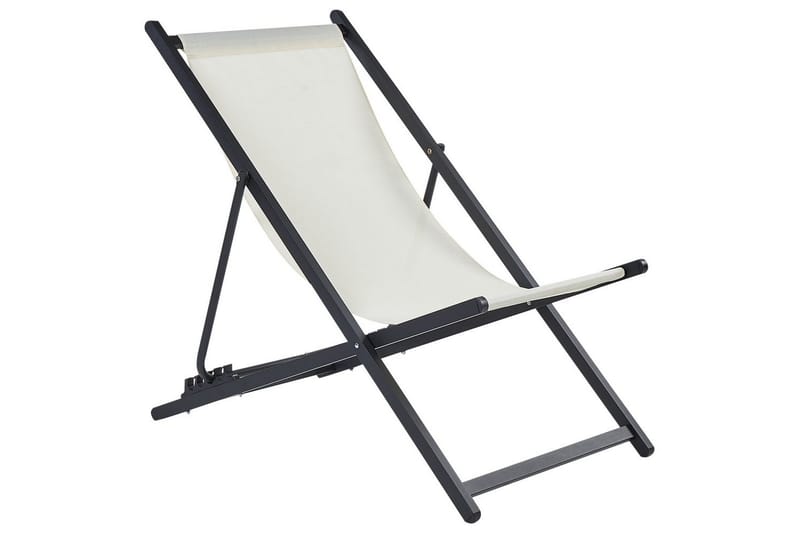 Sammenleggbar dekkstol Locri II - Beige, svart - Hagemøbler & utemiljø - Stoler & Lenestoler - Solstoler