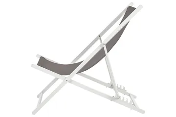 Sammenleggbar dekkstol Locri II - Grå, hvit - Hagemøbler & utemiljø - Stoler & Lenestoler - Solstoler