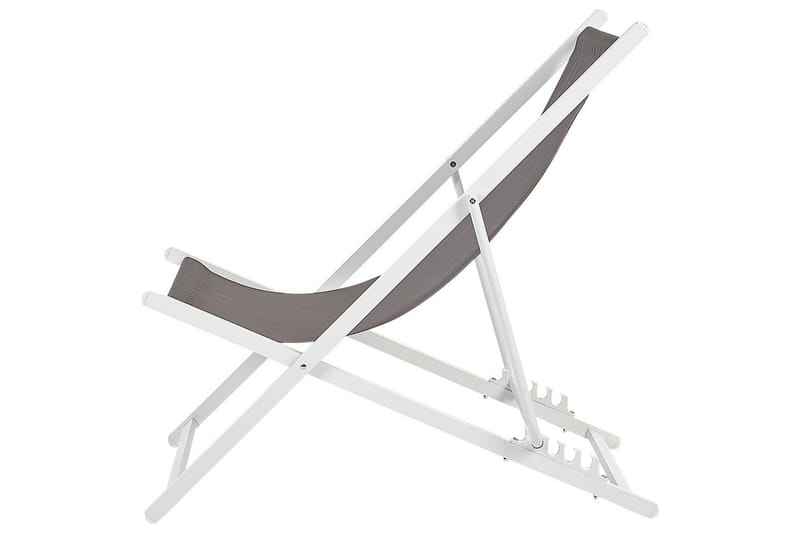 Sammenleggbar dekkstol Locri II - Grå, hvit - Hagemøbler & utemiljø - Stoler & Lenestoler - Solstoler