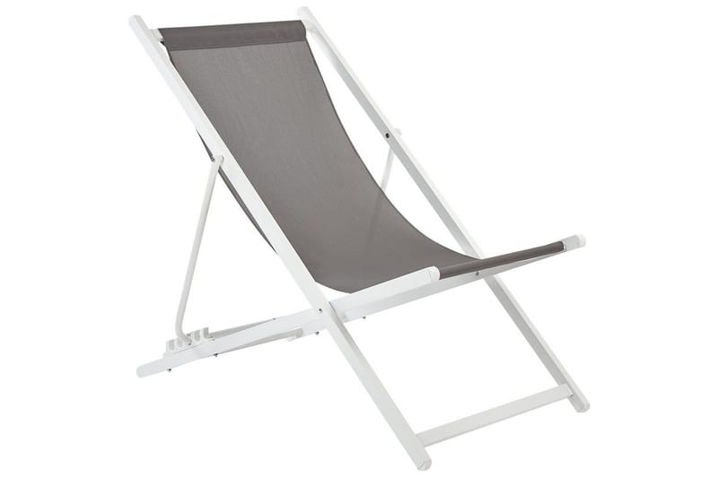 Sammenleggbar dekkstol Locri II - Grå, hvit - Hagemøbler & utemiljø - Stoler & Lenestoler - Solstoler