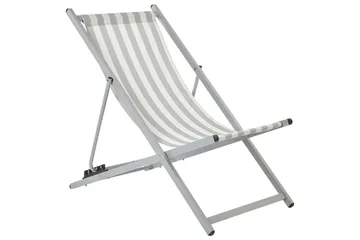 Sammenleggbar dekkstol Locri II - Hvit, Grå - Hagemøbler & utemiljø - Stoler & Lenestoler - Solstoler