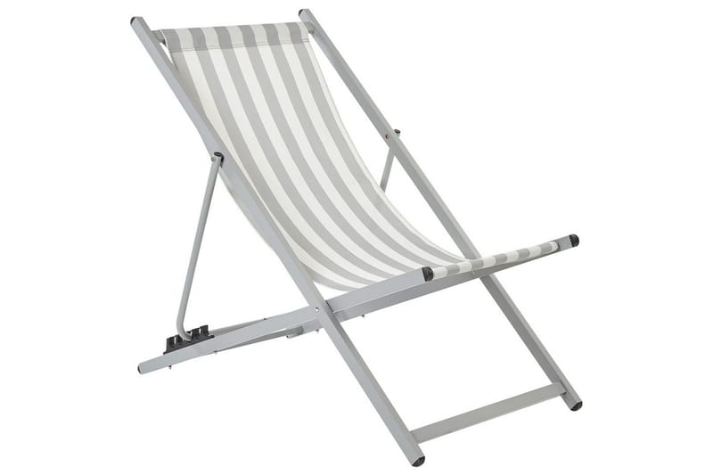 Sammenleggbar dekkstol Locri II - Hvit, Grå - Hagemøbler & utemiljø - Stoler & Lenestoler - Solstoler