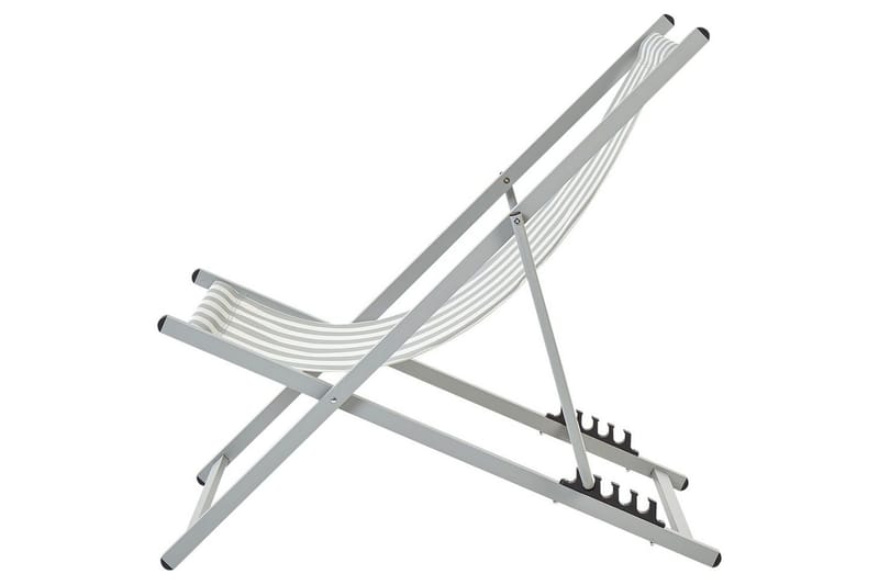 Sammenleggbar dekkstol Locri II - Hvit, Grå - Hagemøbler & utemiljø - Stoler & Lenestoler - Solstoler