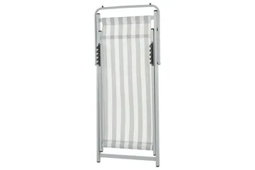 Sammenleggbar dekkstol Locri II - Hvit, Grå - Hagemøbler & utemiljø - Stoler & Lenestoler - Solstoler