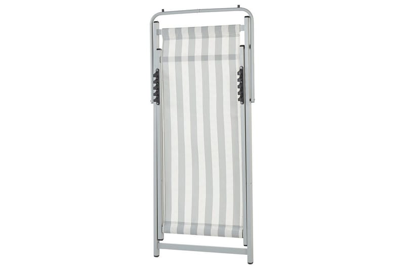 Sammenleggbar dekkstol Locri II - Hvit, Grå - Hagemøbler & utemiljø - Stoler & Lenestoler - Solstoler