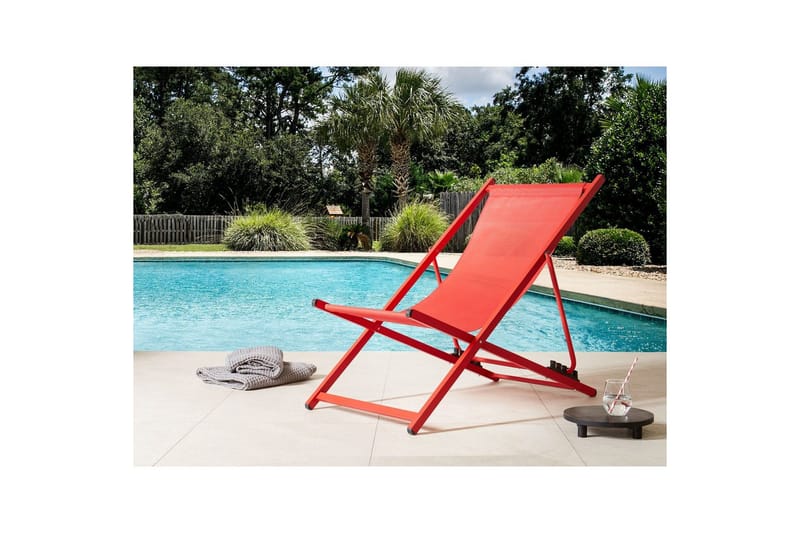Sammenleggbar dekkstol Locri II - Rød - Hagemøbler & utemiljø - Stoler & Lenestoler - Solstoler