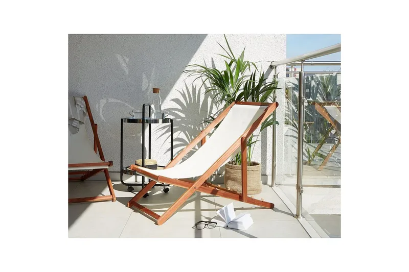 Solseng 2 erstatningstekstiler Anzio - Hvit, mørkt treverk, flerfarget - Hagemøbler & utemiljø - Stoler & Lenestoler - Solstoler