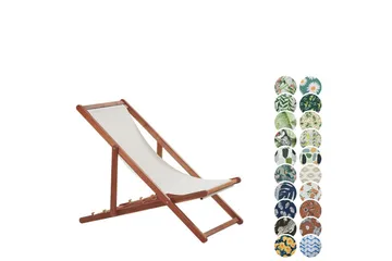 Solseng 2 erstatningstekstiler Anzio - Hvit, mørkt treverk, flerfarget - Hagemøbler & utemiljø - Stoler & Lenestoler - Solstoler