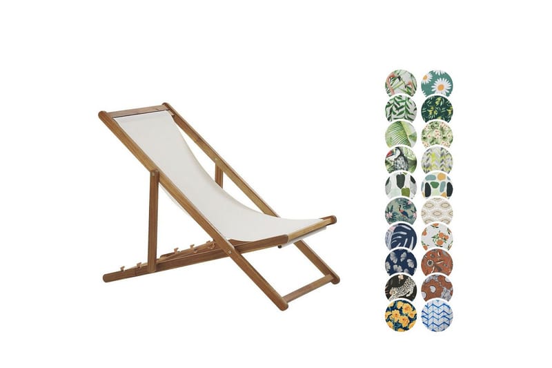 Solseng 2 erstatningstekstiler Anzio - Lyst tre, hvit, flerfarget - Hagemøbler & utemiljø - Stoler & Lenestoler - Solstoler