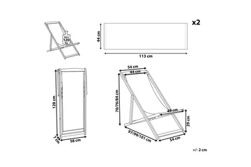 Solseng 2 erstatningstekstiler Anzio - Lyst tre, hvit, flerfarget - Hagemøbler & utemiljø - Stoler & Lenestoler - Solstoler