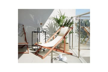 Solseng 2 erstatningstekstiler Avellino - Hvit, mørkt treverk, flerfarget - Hagemøbler & utemiljø - Stoler & Lenestoler - Solstoler