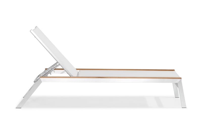 Solseng Båstad - Teak|Børstet Aluminium - Solsenger & solvogner