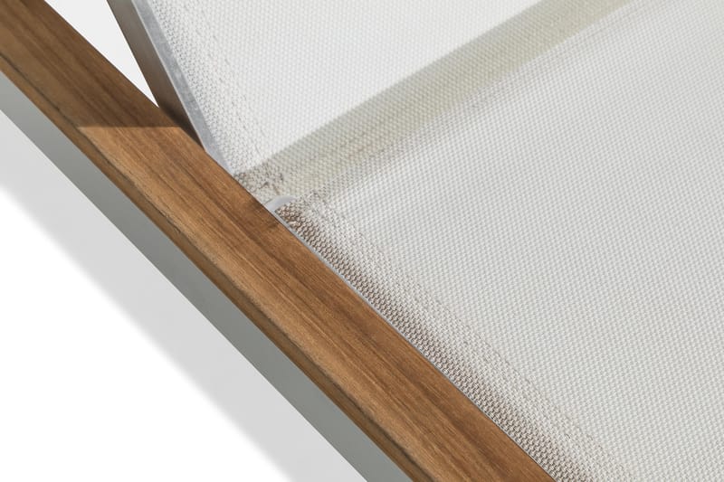 Solseng Båstad - Teak|Børstet Aluminium - Solsenger & solvogner