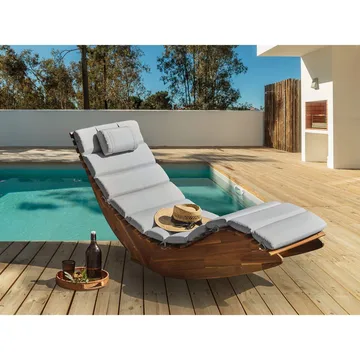 Solseng Brescia Premium - Lyst tre, lysegrå - Hagemøbler & utemiljø - Stoler & Lenestoler - Solstoler