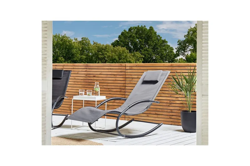 Solseng Carano II - Lys grå, svart - Hagemøbler & utemiljø - Stoler & Lenestoler - Solsenger & solvogner