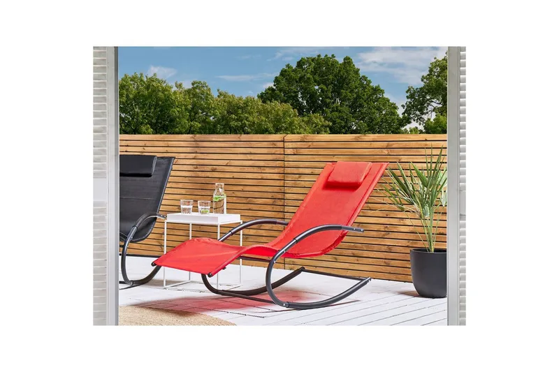 Solseng Carano II - Rød, Svart - Hagemøbler & utemiljø - Stoler & Lenestoler - Solsenger & solvogner