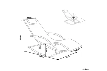 Solseng Carano II - Rød, Svart - Hagemøbler & utemiljø - Stoler & Lenestoler - Solsenger & solvogner