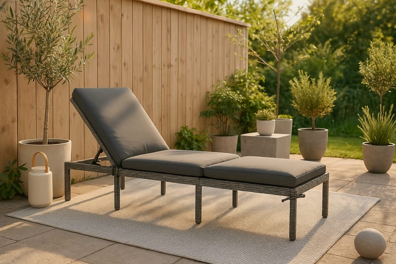Bilbao Solseng med Pute - Grå - Hagemøbler & utemiljø - Stoler & Lenestoler - Solsenger & solvogner