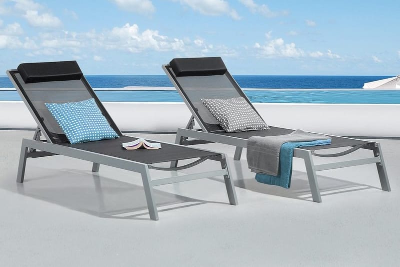 Catania Ii Solseng 66 | 190 cm - Svart - Hagemøbler & utemiljø - Stoler & Lenestoler - Solsenger & solvogner